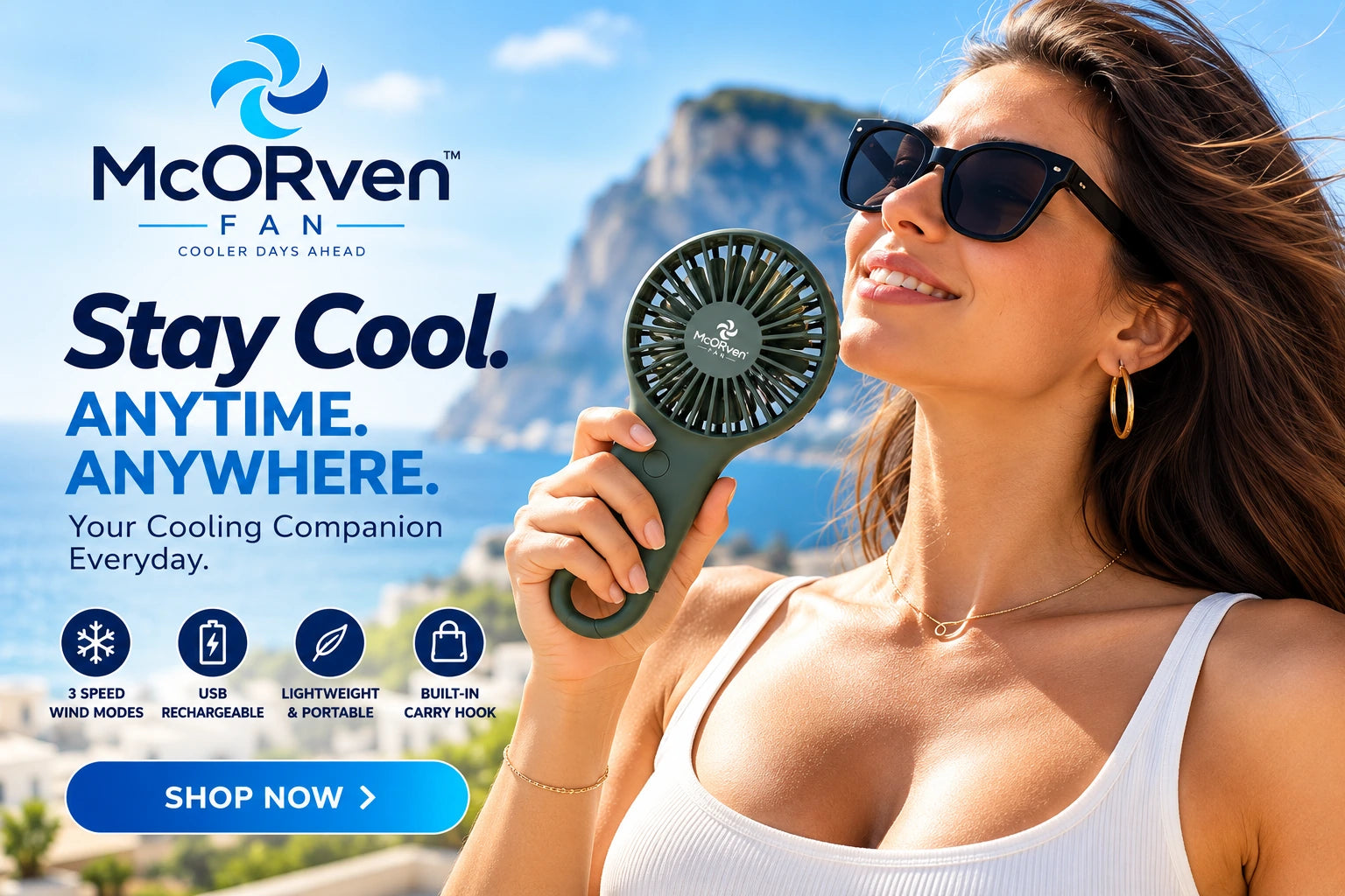 McORven Fan summer campaign — Stay Cool. Anytime. Anywhere. Your Cooling Companion Everyday.