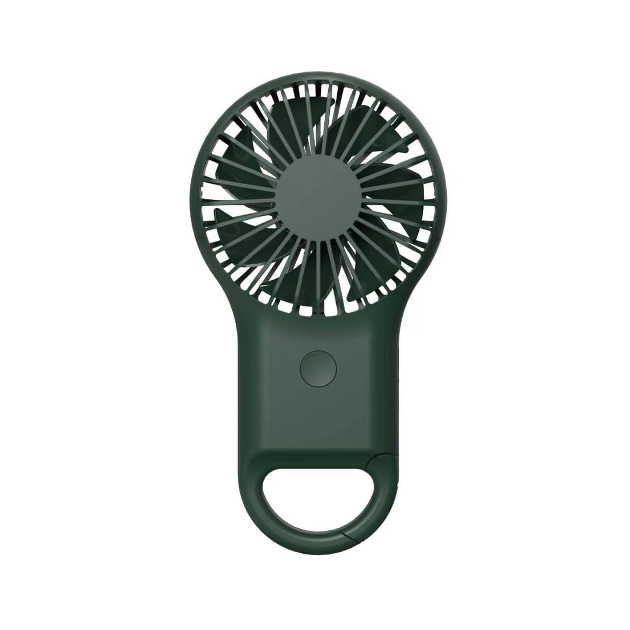 Green portable rechargeable handheld fan by McORven